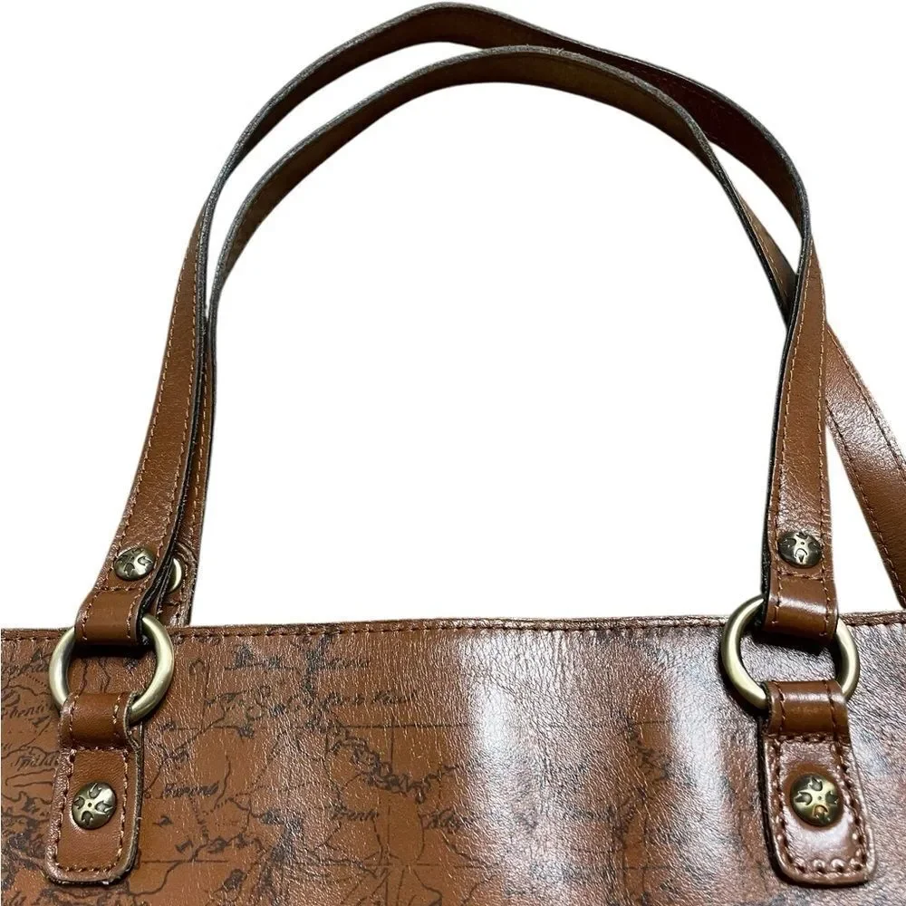 PATRICIA NASH Signature Map Large Tote Bag Brown